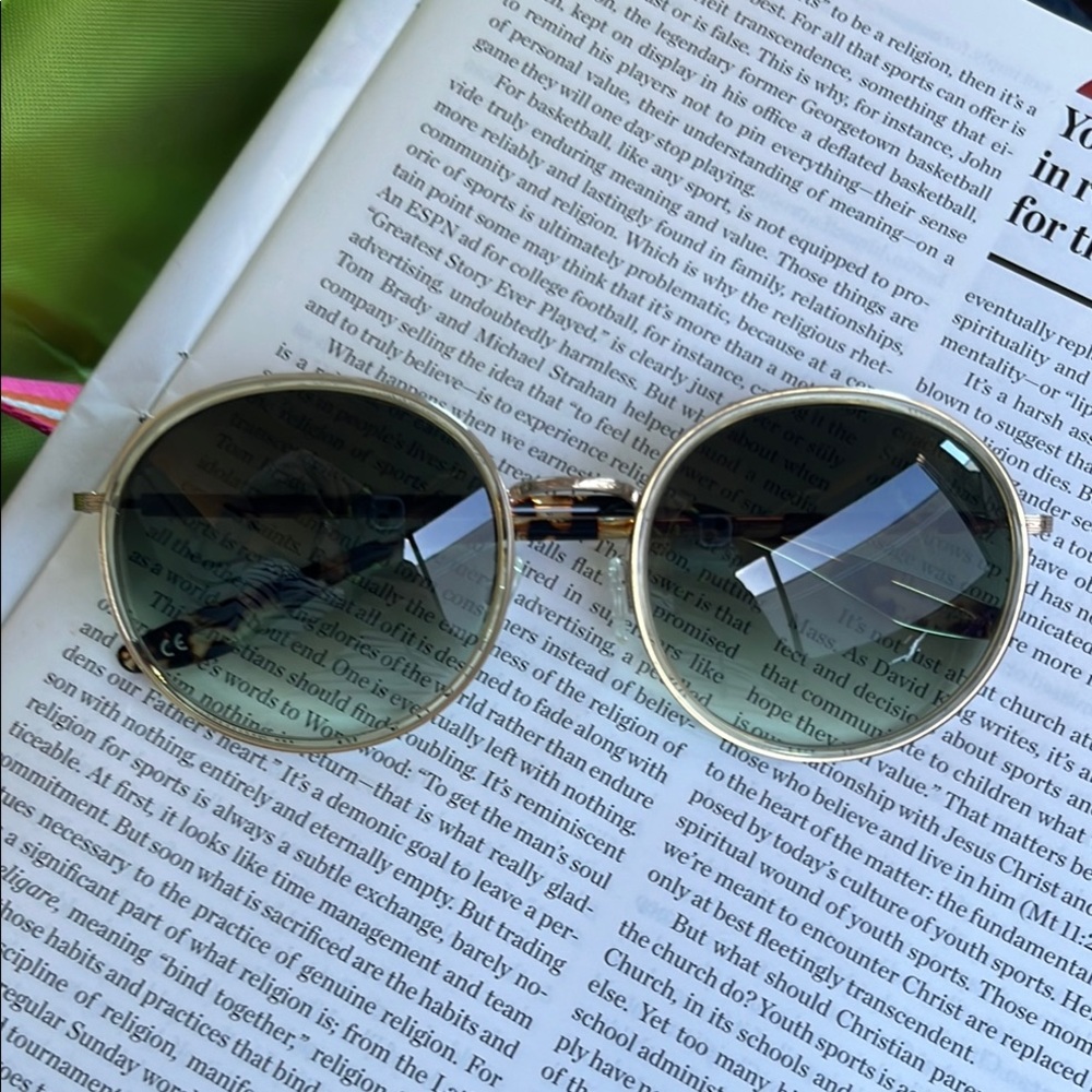 Amorfati Round Acetate/Metal Sunglasses Barton Perreira Round Gold Frame…